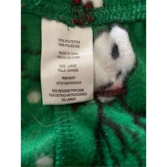 Peanuts, snoopy, youth, green reindeer, snoopy lounge, pajama pants S/L - Picture 4 of 4